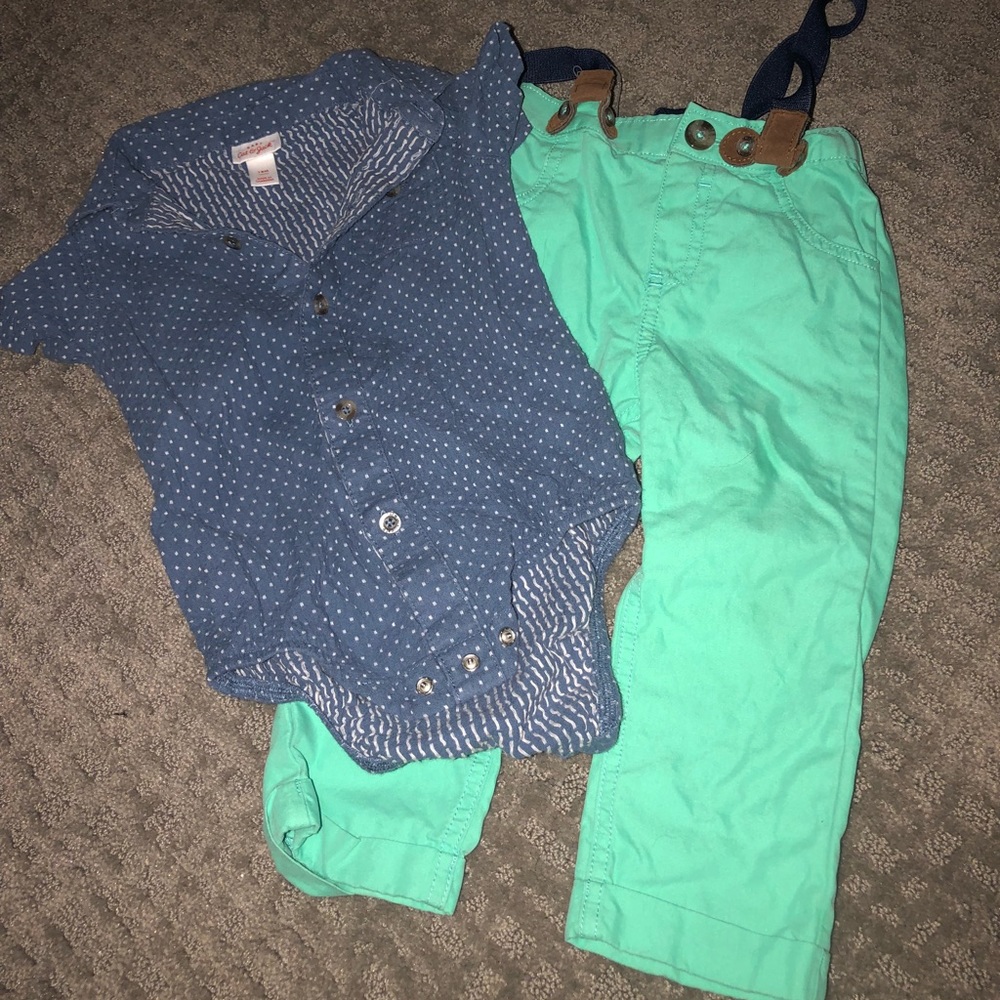 Baby onesie and suspenders